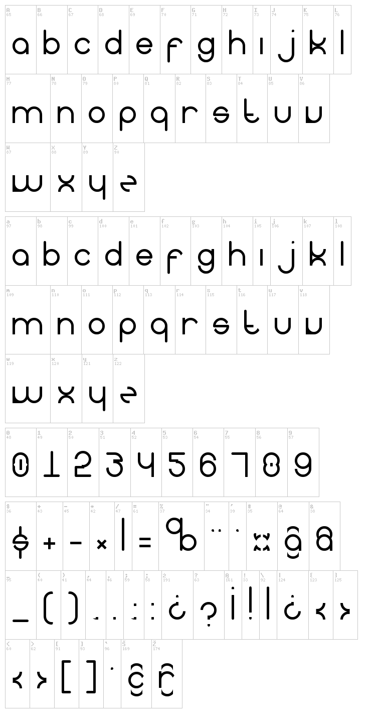 Dropping tears sans font map